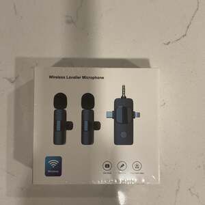 Wireless Lavalier Microphone System Dual Mics and Receiver